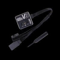 AGFRC V3 Aluminum Case Dual Gain Drift Gyro with cables and a black module, designed for remote control vehicles.