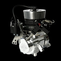 Engine on a black background