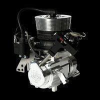 Engine or mechanical component on a black background