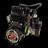 Engine or mechanical component on a black background