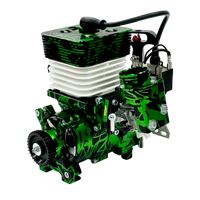 Green and black engine on a white background
