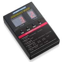 Hobbywing programmable card with digital display on a white background