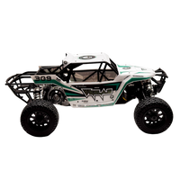 Model off-road vehicle with green and white design on a white background