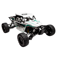 Model off-road vehicle with a white and green design on a white background