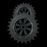 Pair of Mad Max Super Hog Rear 186mm Spike Wheel/Tyres (2)