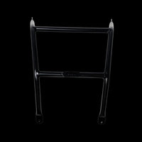 Black metal bracket on a black background