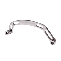 Metallic curved bracket on a white background