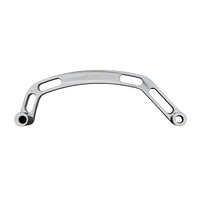 Metallic curved bracket on a white background