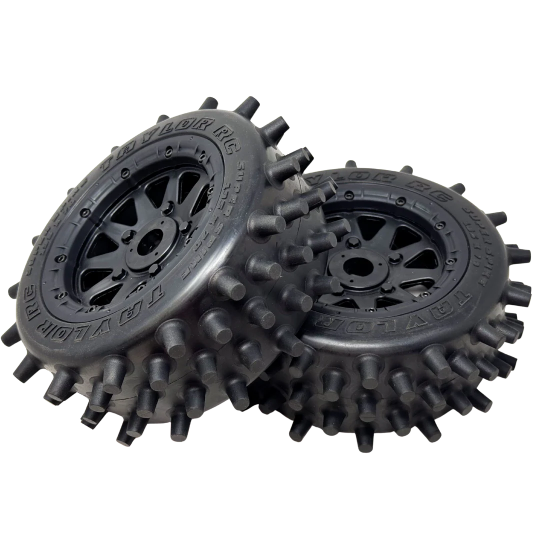 Taylor 195mm Super Spike Wheel Tyres Pre-Mounted 24mm hex (2pcs)