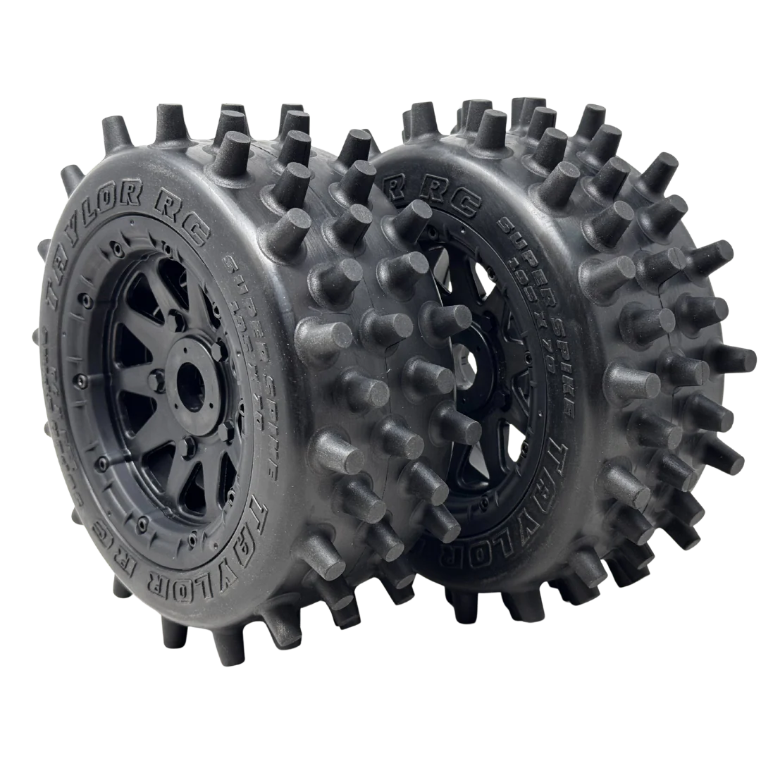 Taylor 195mm Super Spike Wheel Tyres Pre-Mounted 24mm hex (2pcs)