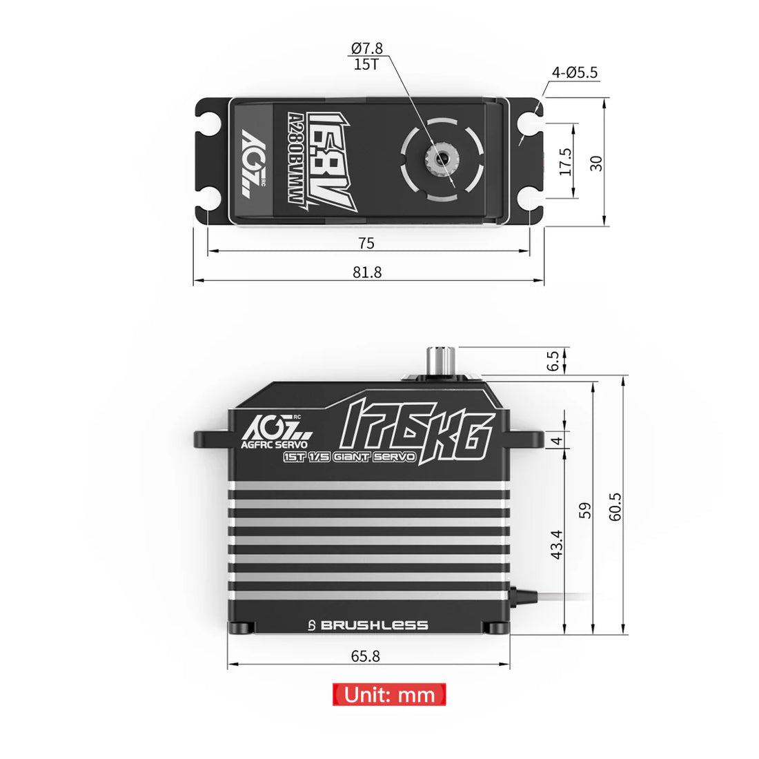AGFRC Brushless 176KG Billet Servo