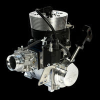 Engine block with visible brand logo on a black background