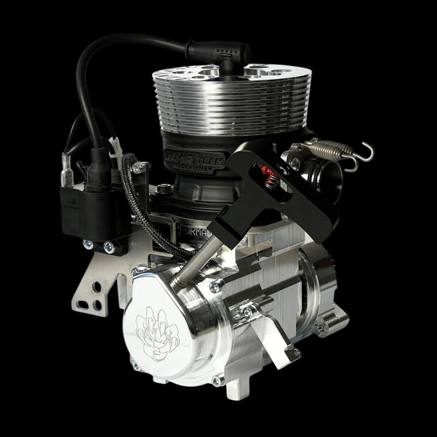 Engine or mechanical component on a black background