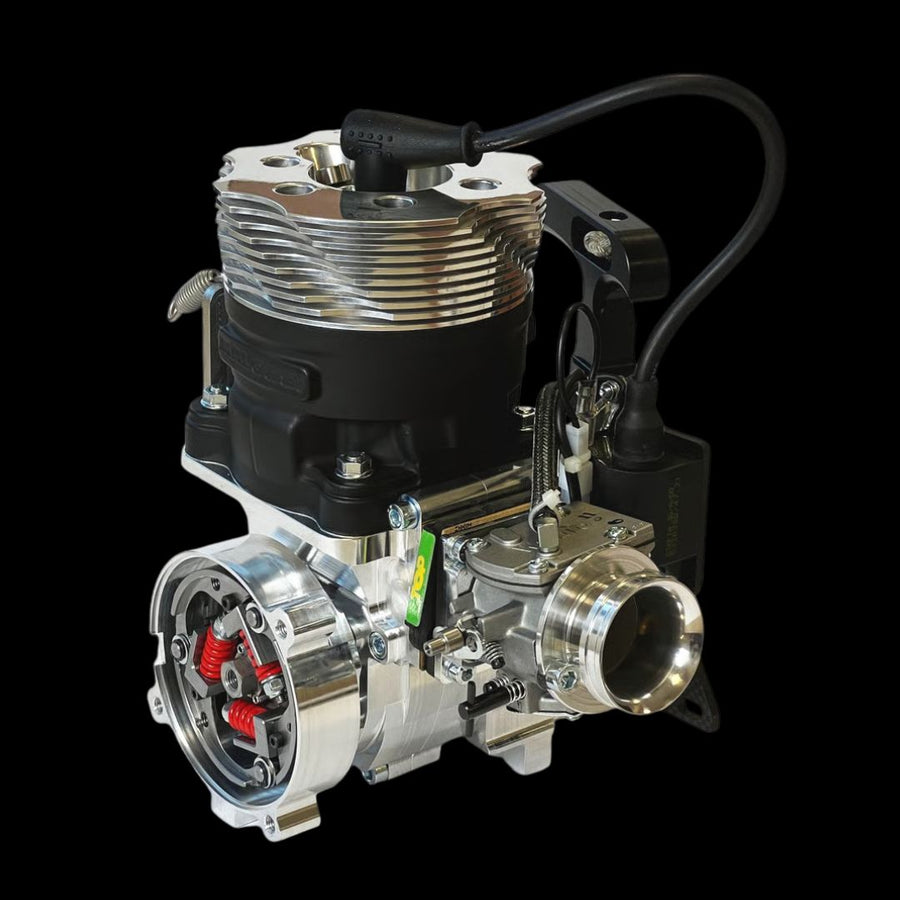 Engine component on a black background