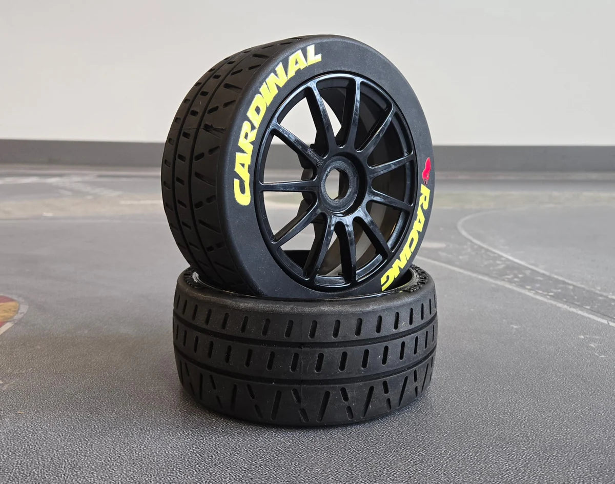Cardinal Racing Wheels / Tires (Black Wheel) – Detroit Performance RC