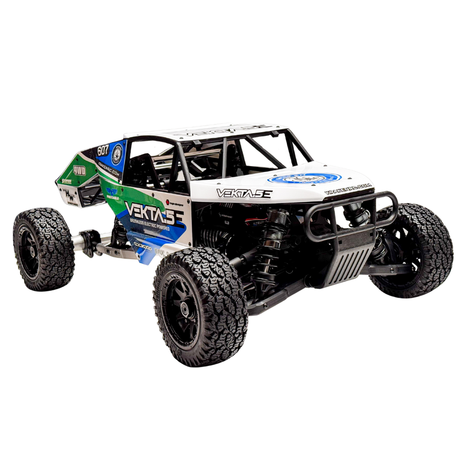 Model of a remote control off-road vehicle with visible branding on a white background