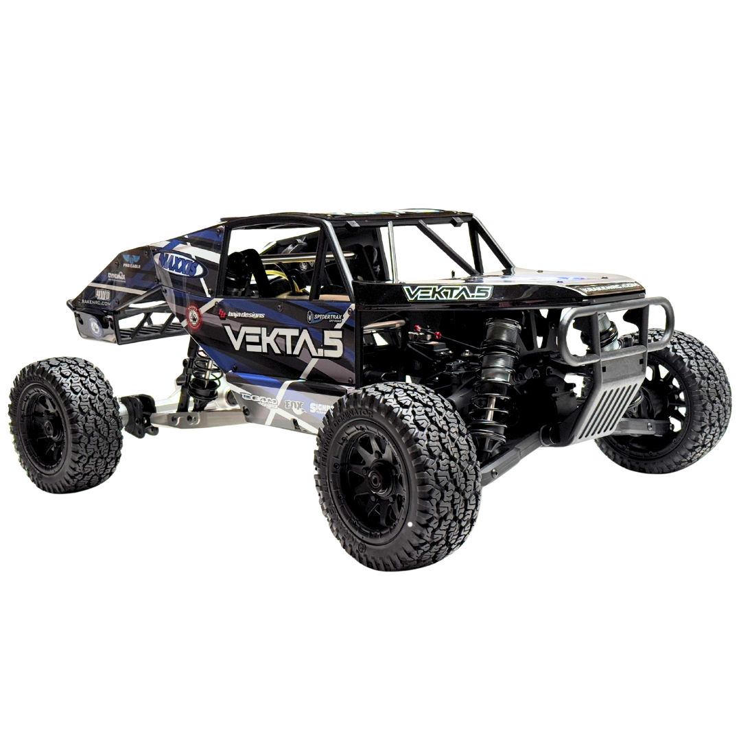 Black and blue off-road vehicle with &