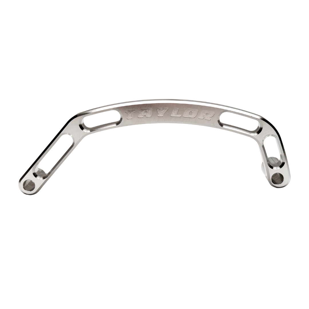 Metallic arch-shaped object with &