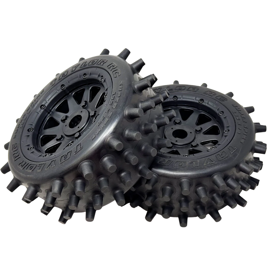 Taylor 195mm Super Spike Wheel Tyres Pre-Mounted 24mm hex (2pcs)