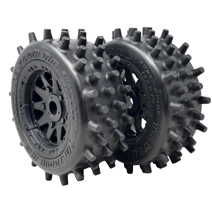 Taylor 195mm Super Spike Wheel Tyres Pre-Mounted 24mm hex (2pcs)