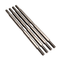 Set of metal rods with threaded ends on a white background